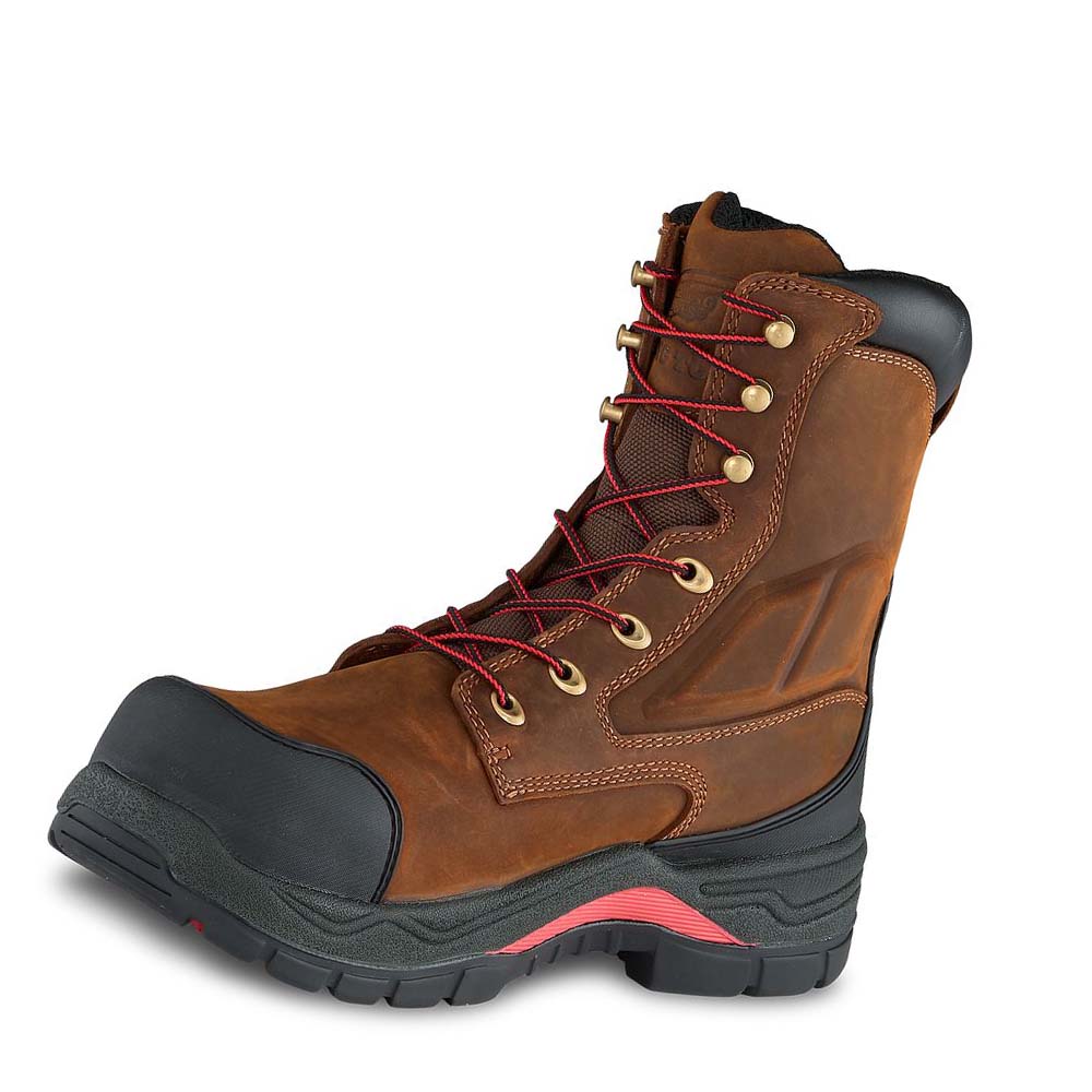 Red Wing King Toe® ADC 8-inch Safety Toe Men's Waterproof Boots Brown | ZA 413HAP